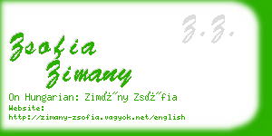 zsofia zimany business card